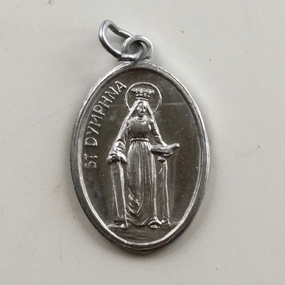 Aluminum St. Dymphna Religious Catholic Medal - Picture 1 of 4